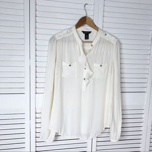 WHBM ruffled silk blouse